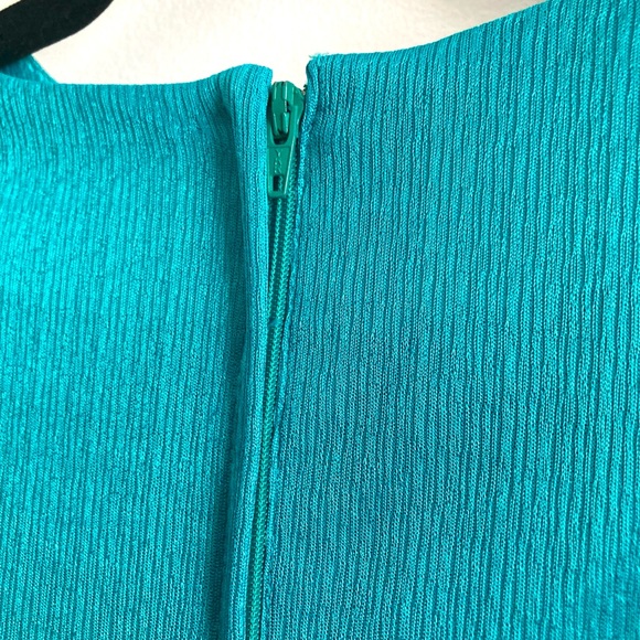 Vintage 70s/80s Teal Angel Wing Disco Dress - Picture 7 of 8